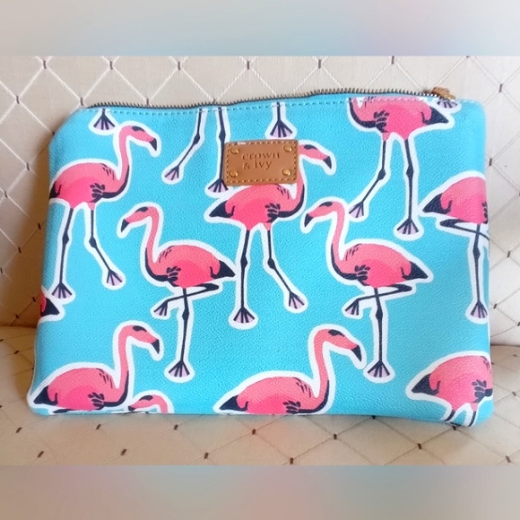crown & ivy Bags Pink Flamingo Wristlet Poshmark